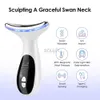 Face Massager 4 Modes Neck Beauty Device EMS Face Lifting Machine Double Chin Remover LED Anti Wrinkle Skin Tightening Facial Massager 240409