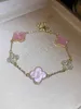 FEERIE VAN BRACELET KOREAN PINK FRITILLARIA FOURF LEAF CLOVER BRACELet