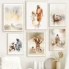 Cristo Gesù Dio Salvatore Peace Colomba Boat Sheep Wall Art Canvas Dipinto di poster nordici e stampe Immagini da parete Decorazioni soggiorno