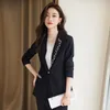 Women's Two Piece Pants Suit Autumn And Winter High-End Fashionable Temperament Style High Sense Leisure Professional Small Busi