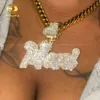 Custom Miami Cuban Link Chain Lab Lab Diamond Hip Hop Pendant Iced Out VVS 9K Real Solid Gold Name Name Letter Pendant