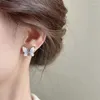 Boucles d'oreilles Couleur coréenne Couleur de la mode Crystal Flower Butterfly pour les femmes