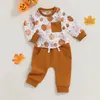 Clothing Sets Pumpkin Print Baby Girls Boys Halloween Outfits Infant Clothes Long Sleeve Tops Pants 2PCS Set Toddler Fall Casual Tracksuit