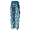 Mujeres Jeans vintage de mujeres Sexy Y2K Streetwear Casual Tassel Fringe STRING Pantalones de mezclilla