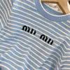 女性用衣類の夏の夏のTシャツニットレター刺繍ビーズoネック半袖Tシャツfemmeルーズカジュアルクロップトップ100％コットンティー