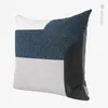 Pillow Original Model Room Sofa Blue Gray Patch Stitching Square Bedroom Outdoor Garden Pillowcase