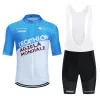 Blue Quick Dry Dry Cycling Jersey New 2024 Ag2rla Team Bike Jersey Shorts Установите мужчины женщины Ropa Ciclismo riding Clothing