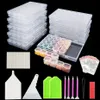 28 rutnät 5D DIY Diamond Målning Box Organizer Case Diamond Embrodery Accessories Lagringsbehållare med 40 st verktygssatser