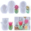 3D Flower Candle Silicone Stampo Creative Tulpaser Candele aromaterapiche fatte a mano Morde che producono utensile in resina in resina stampo decorazione per la casa