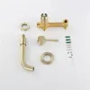 Bathroom Basin Faucets Solid Brass Sink Mixer Tap Hot & Cold Lavatory Crane In-Wall Mounted Single Handle Brushed Rose Gold Taps