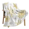 Couvertures Noël Golden Snowflake Texture Throquer Couverture Soft Plux Sofa Cadeaux de vacances