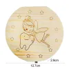 Boîte de dents de bébé en bois Round Milk Kild KeepSake Storage Saver Container Boîte Baby Shower Baby Garçons filles Cadeau