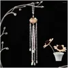 Broches broches élégant perle perle long pavage papillon femme hanfu ornement cheongsam accessoire bijoux de mode de style chinois dhrpu