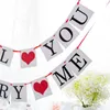 Feestdecoratie banners hart huwelijksvoorstel Valentijnsdag wil je trouwen met me feesten bord vlaggen bruiloft verjaardag ophangen