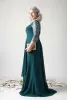 Vintage moeder van de bruid jurken lange mouwen lange mouwen kanten appliqued kralen chiffon avondjurken vloer lengte plus size bruiloft gasten jurk