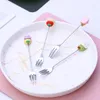 Forks Dessert Fork Spoon mignon Simple No Dirt Easy Cleaning Mirror Polied Bluting Tip Kitchen Gadgets Gadgets en acier inoxydable