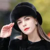 Beretti inverno moda inverno edizione coreana cappello pelliccia di pelliccia da donna pescatore classico ispessato vero visone di visone caldo protezione dell'orecchio caldo