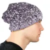 Berets Sparkling Lavender Lady Glitter Caps Fashion Goth Ski Skullies Bons de bonnet Unisexe hommes Femmes Homme Hiver Bonnet chaud Bonnet