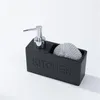 Flüssige Seifenspender moderner Küchenzubehör Set Handpumpenflaschenpinsel hält und speichert Schwämme Wäsche