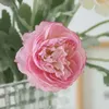 Dekorativa blommor 7st Artificial Flower Peony Flocking 3head Lotus Silk Home Decoration Fake Wedding Decor Party Arrangement