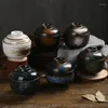 Bols 1pcs ragrames en céramique avec dessert couvert pots d'oeufs cuits à la vapeur des restaurants à la maison coupés à la soupe aux oiseaux imperméables