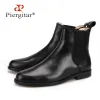 Boots Piergitar 2018 Classic Styling Made Black Italian Leather Men Boots Par com qualquer coisa, desde jeans a roupas formais