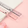 Adorabile Gatto Clear Plastic Ruler 15 cm da 6 pollici Right Straigh Transparent Plastic Ruler Kit Strumento di misurazione per l'ufficio della scuola studentesca