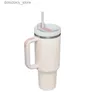 Кружки розовый фламино с бутылками с водой 40 унций Tye Dase Counter H2.0 Coffee Cup Campin Tumblers из нержавеющей стали с силиконовой ручкой L49