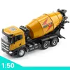 Huina 150 Simuleringslegering Mixer Truck Model Sliding Engineering Heavy Vehicle Rotation Discharge Car Toy for Chlidrens Gifts 240409