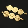 Dicai-Gold Coin Barrette для женщин, женские головные уборы, нумизматический символ, арабские свадебные украшения, свадебные аксессуары для волос,