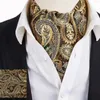 Hitie Erwachsene Herren Cravat Ascot Krawatte Set Black Red Paisley für Männer scrunch selbst britischer Gentleman schürt240409