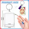 Crochets 24pcs Acrylique Poframe Keychains Kelechain Clear Clear Key Ring DIY Craft Project avec des glands 5,6 x 4,0 cm