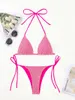 Dames badmode trikini string bikini 2024 vrouwen sexy driehoek zwempak helder string