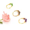 Schmuck Neue personalisierte handgefertigte goldene Achat -Perlenkristallring mit verstellbar für Frauen farbenfrohe Ringe Handschmuck Großhandel Schmuck Bijoux Großhandel Großhandel