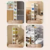 Japanese Creative Cabinet for Toilet Transparent Movable Bathroom Cabinet Simple Plastic Household Cabinets for Bathroom