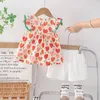 Zestawy odzieży Suit for Girls Baby Ubrania Dzieci Modna koszula Krótki rękawoeved Outsuit Summer dzieci