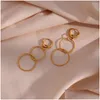 Boucles d'oreilles Hoop Huggie 2023 minimalistes à trois chutes 18k Bijoux imperméables personnalisés en or pour les femmes DHZR