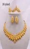 Ethiopia Schmucksets für Frauen Gold Halskette Ohrringe Armband Ring Dubai Afrikanische Indianer Braut Hochzeits -Set Geschenke Collares 2011303278533