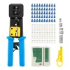 Przejdź przez RJ45 Crimper Hand Network Network Narzędzia szczypce RJ12 CAT5 CAT6 8P8C Strippel kablowy