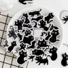 45pack Kawaii Black Cat Series klistermärke för bärbar datorplaner Diy Notebook Söta katter självhäftande scrapbooking stationery klistermärken