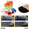 30pcs Car Waxing Buffing Pads Foam Drill Polishing Set Circle M14 Kit 1/2/3 Pad Auto Buffing Sponge Pad Drill Polisher Inch U3c3