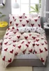 34pcs Bedding Set Heart Heart Red Love Love Stripe Tampa da capa da cama Campa de cama menina adolescente Mulher Decoração de decoração T200402144287