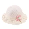 Beretten Bloemen Dot Baby Girls Hoed Zomer Mesh Katoen prinses Bucket Solid Color Infant Peuter Kids Sun Beach Cap