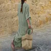 Casual Dresses Women's Summer Cotton Linen Dress Large Size Loose Short Sleeve Oversize Fashion Striped Printed Long