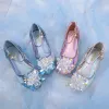 Sneakers Children Crystal High Heeled Shoes Sequin Transparent Princess Shoes Girls Party Shoes Diamond Kids Dress Frozen