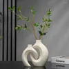 Vases Nordic Style Simple And Creative Ceramic Vase Ornaments Living Room Entrance TV Cabinet Set Home Decorations