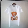 Women's Tops & Tees Summer new T-shirt flocking three-dimensional cartoon bear letter embroidery loose short sleeves for men and women