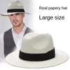 Mężczyzna składany wielka głowa słomka Panama Summer Outdoors Cowboy Hat Sandy Sun Hats Man Plus Size Fedora Hat 57cm 60cm 64cm240327