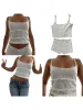 Dames sirls 2pcs pyjama's stelt y2k spaghetti -riem cami crop tops en shorts bijpassende slaapkleding loungewear outfits