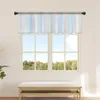 Linie Farbblock rosa Farbblock Blau kleiner Fenster Vorhang Valance bloßes kurzes Vorhang Schlafzimmer Hausdekoration Voile Vorhänge